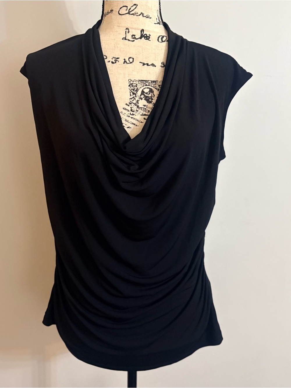 Worthington Black Cowl Neck Sleeveless Top